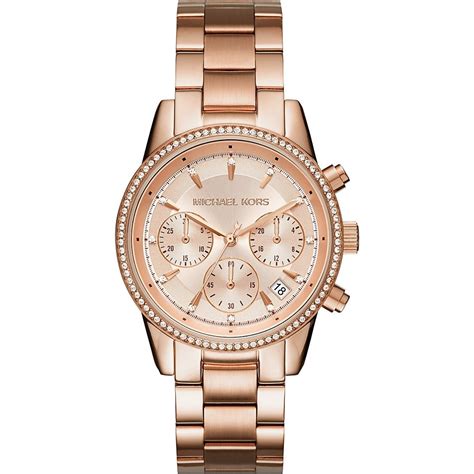 michael kors uhr rosegold schwarzes ziffernblatt|Michael Kors damenuhren.